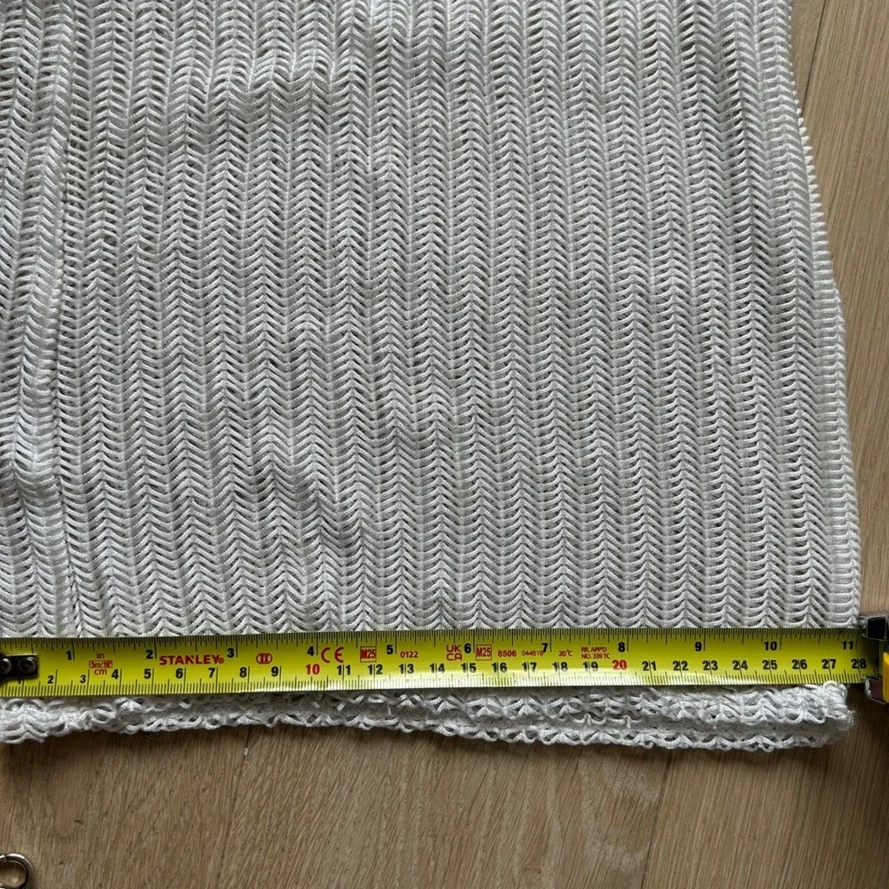 Crochet‎ Sheer Wide Leg Pants Beach Resort Festival Large Jordan Taylor White